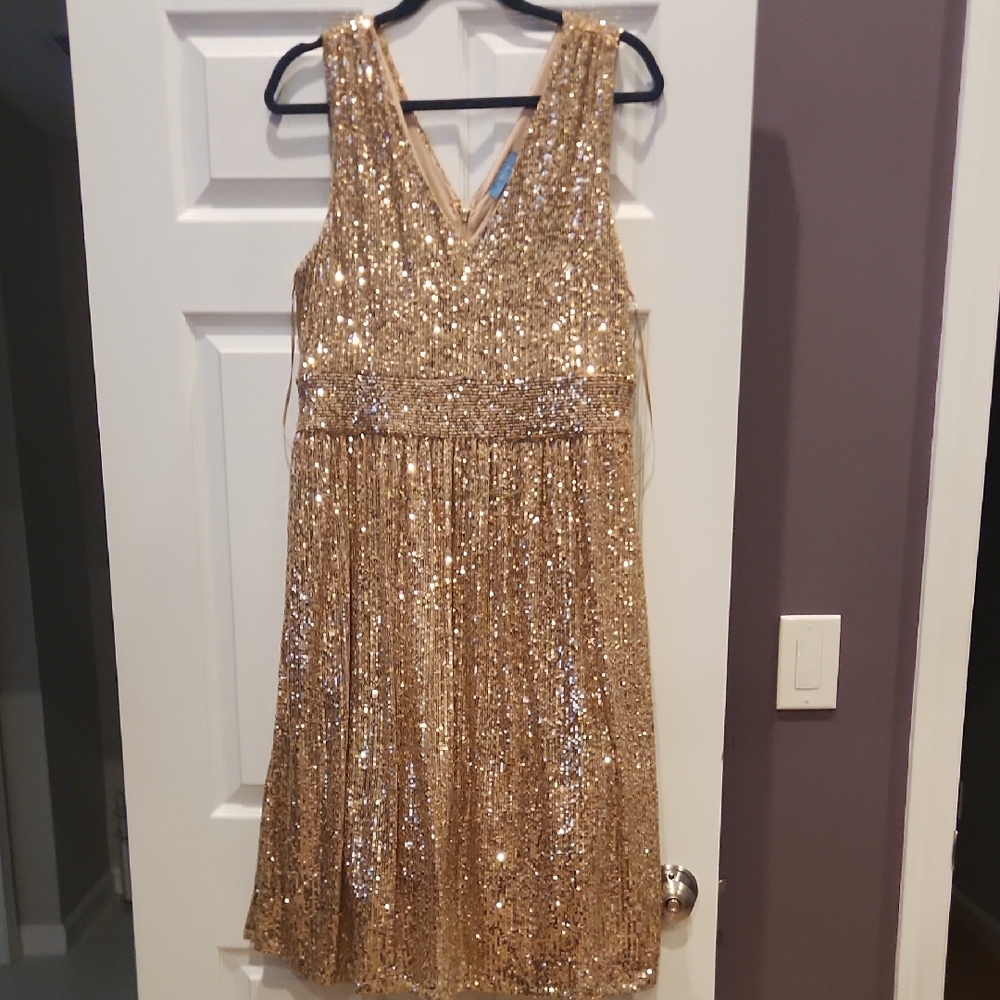 Draper James Gold Sequin Dress